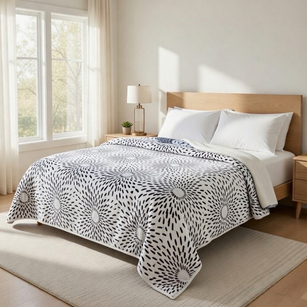 Cozy Queen Size Blanket - Plush & Warm with Vibrant Colors, Fireworks Brown